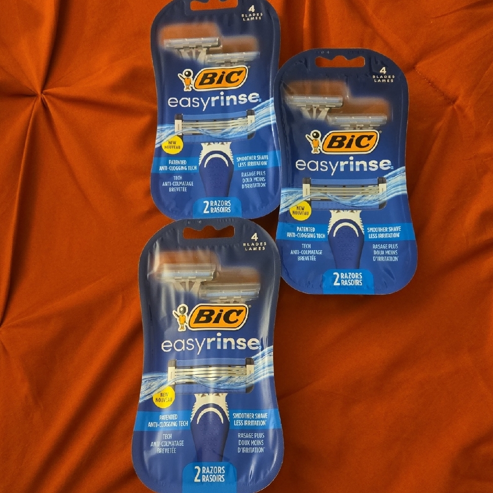 BIC EasyRinse Razors - Classic Blue, 3 Packs With 2 Razors Each